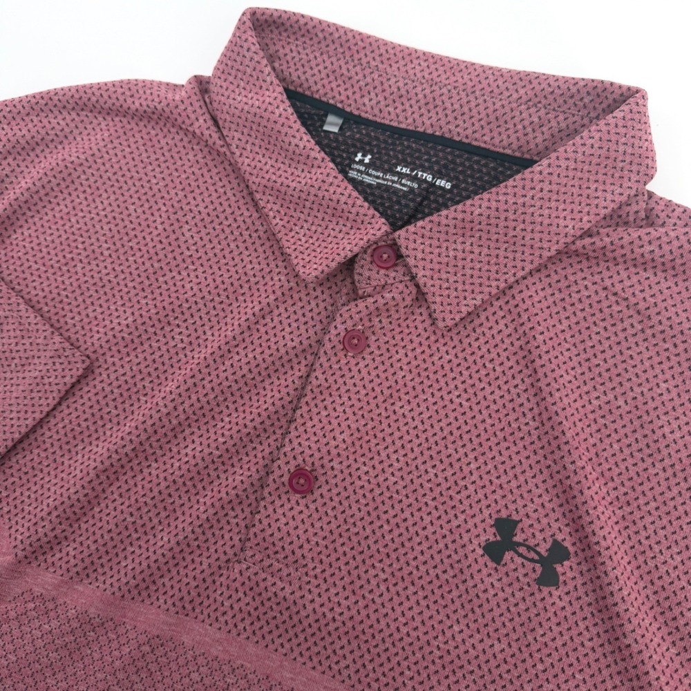 Under Armour Polo Shirt Mens XXL Pink Vanish Seamless Short Sleeve Activewear